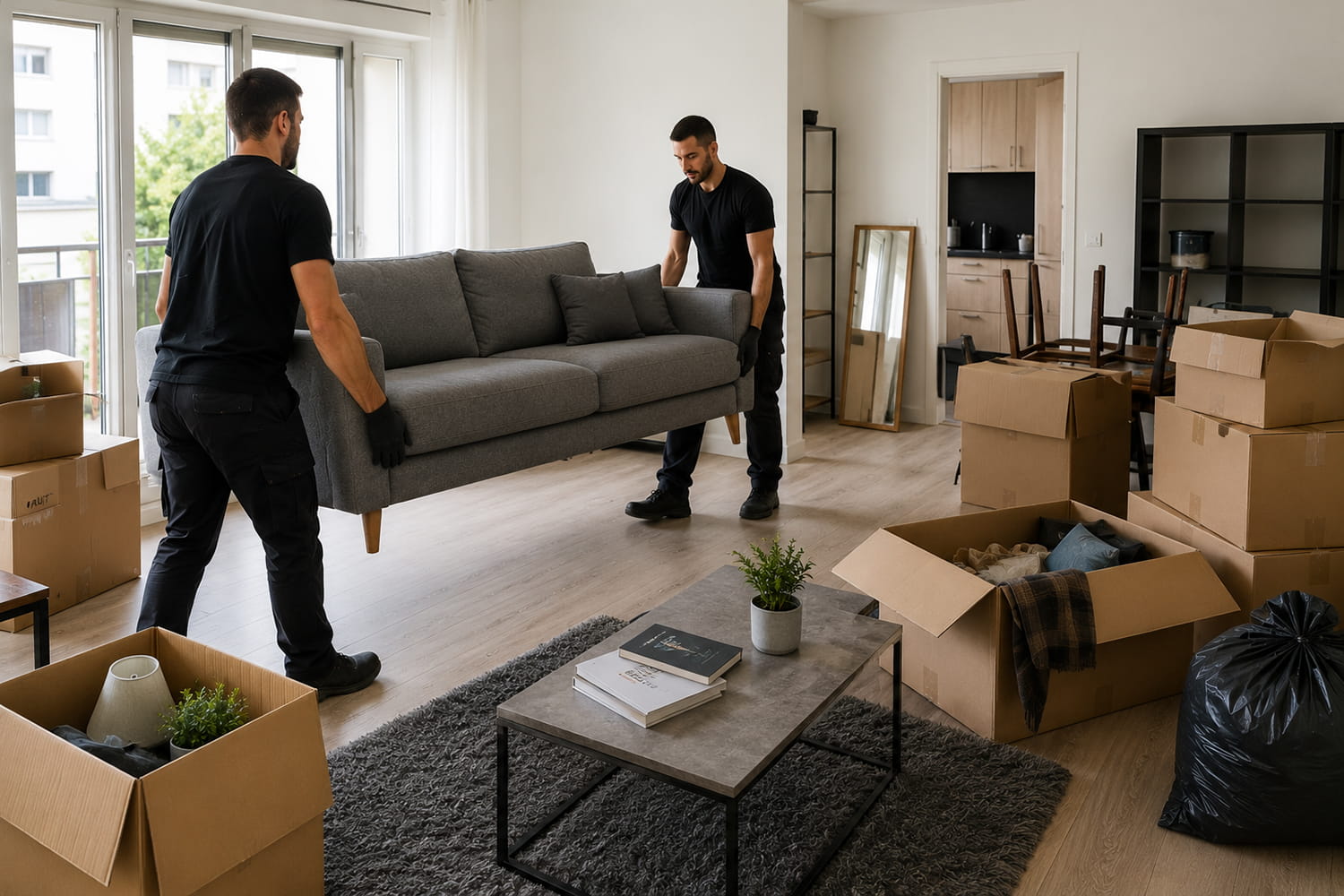 Évacuation de mobilier et cartons dans un appartement à Mérignac